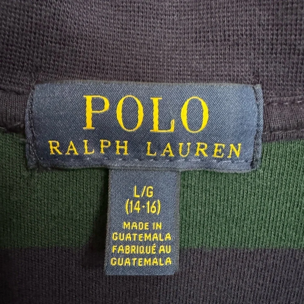 Polo by Ralph Lauren Green and Blue Zip Up Sweater old money rich Coastal cool